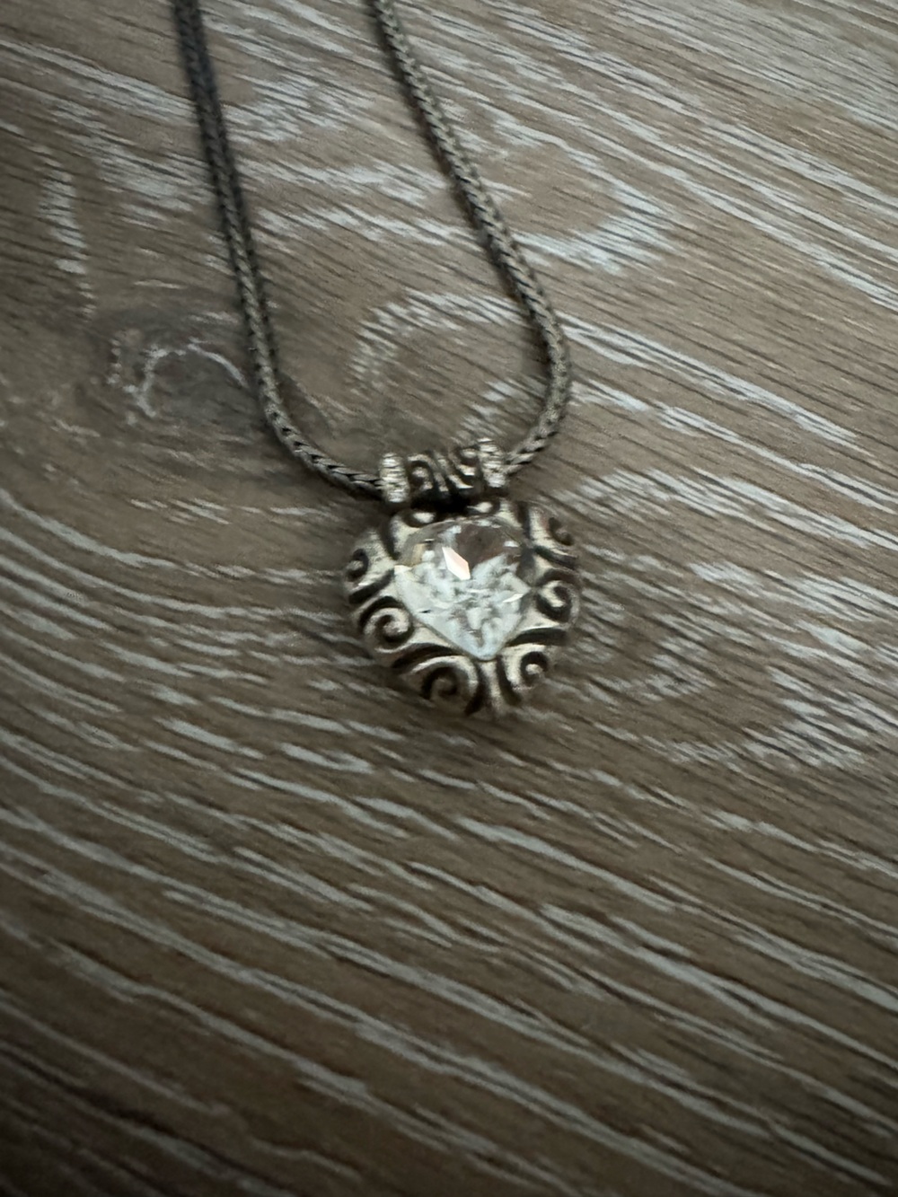 Brighton heart shaped pendant with gemstone bezel necklace